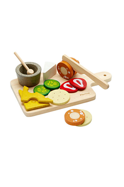 PLANTOYS Cheese & Charcuterie Board — Wooden Pretend Play Food Set