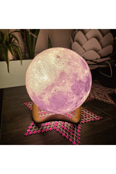 Pilovestik Rgb Controlled 3D Moon Night Light, Large Size, 25cm