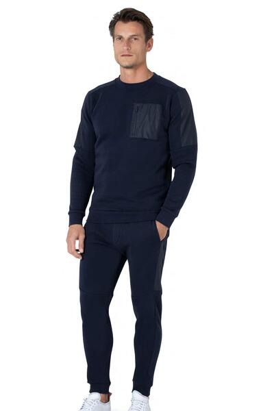 Pierre Cardin 100% Cotton Men's 3 Thread Sh Fleece-Lined Tracksuit Set, Crew ...