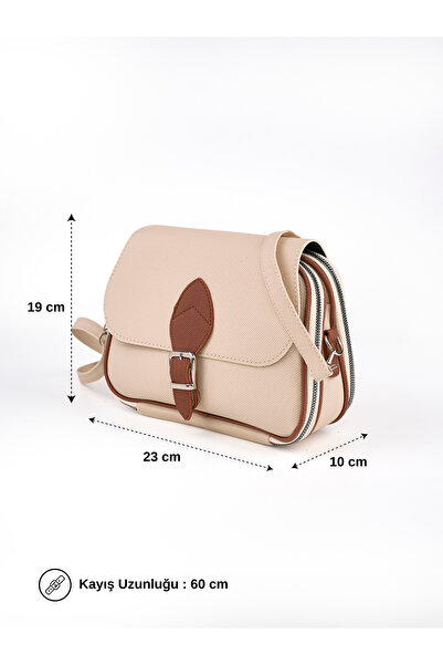 MYSTOBAG Γυναικεία τσάντα ώμου με λουράκι χιαστί, κάλυμμα και φερμουάρ, με πο...