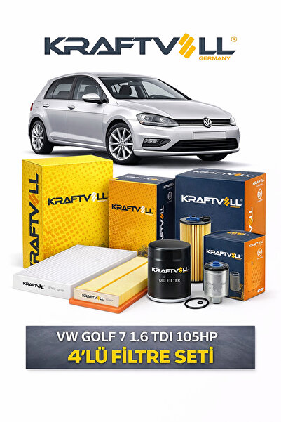 Kraftvoll Volkswagen Golf 7 1.6 TDI 105 Hp 4'lü Filtre Seti