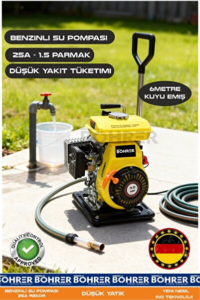 BÖHRER 50A 7.5 HP 6M EMİŞ - 250M YATAY - 25M DİK BENZİNLİ BAHÇE SULAMA TAHLİY...