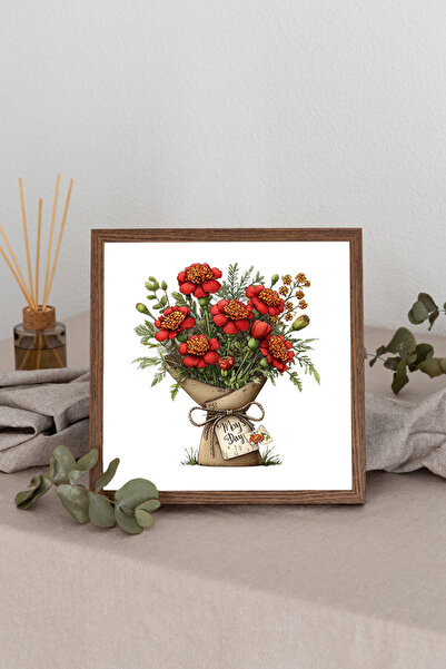 Dekorsiahome Τετράγωνος πίνακας με ξύλινο πλαίσιο TK2945