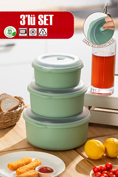 Porsima 5318 Multi-Purpose 3-Piece Food Storage Container Set with Lockable L...