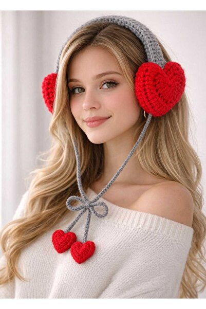Momsada Zara Model Heart-Shaped Headphones with Lace-Up Crown Shape