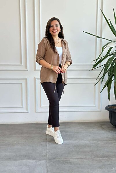 yb yağmur butik Παντελόνι με διπλό πόδι με ελαστική μέση