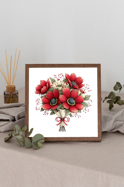 Dekorsiahome Τετράγωνος πίνακας με ξύλινο πλαίσιο TK2949