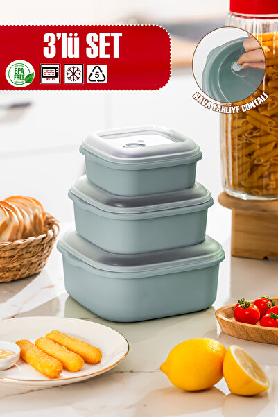 Porsima 5317 Multi-Purpose 3-Piece Food Storage Container Set with Lockable L...