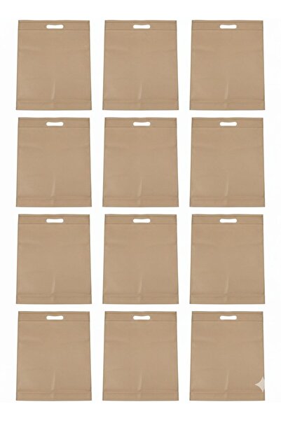 REX Polyester Shopping Bag Set (12 Pieces) - Beige - Size 32x43 cm 67539K
