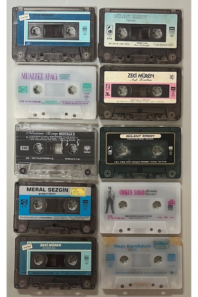 Raks 10 Pieces of Turkish Art Music Cassettes Lot Without Cardboard Box (Zeki...