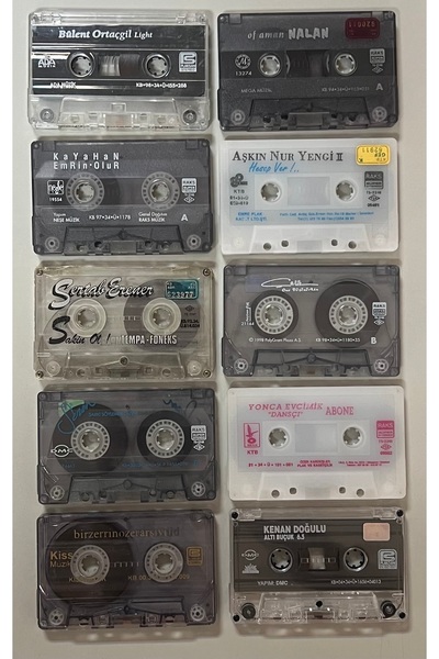 Raks 10 Turkish Pop Cassette Tapes Without Carton (Nur Yengi of Love, Çelik, ...