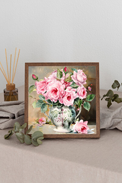 Dekorsiahome Tablou pătrat cu ramă din lemn TK2854