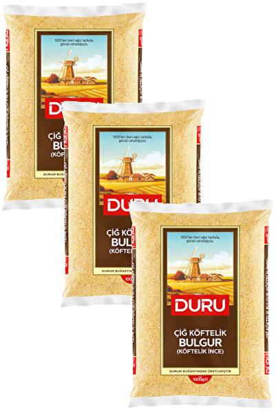 Duru Çiğ Köftelik Bulgur (Köftelik İnce) 1 kg x 3 Adet