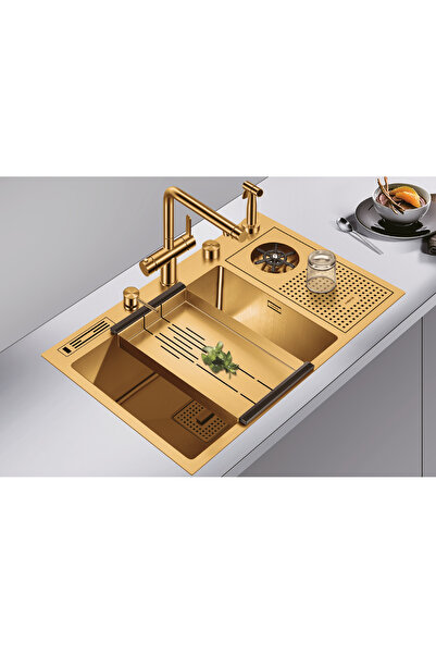 Schock IVENTO - NANO GOLD 76 CM TEZGAHALTI / TEZGAHÜSTÜ PASLANMAZ ÇELİK EVİYE...