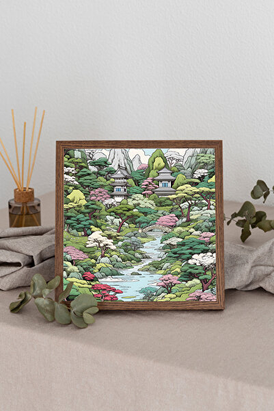 Dekorsiahome Τετράγωνος πίνακας με ξύλινο πλαίσιο TK2908