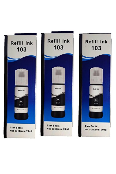 Melsan For Epson L3252 META Uyumlu Siyah Muadil Mürekkep 3x70 ml (Toplam 210 ml)