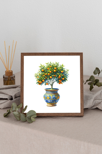 Dekorsiahome Tablou pătrat cu ramă din lemn TK2919