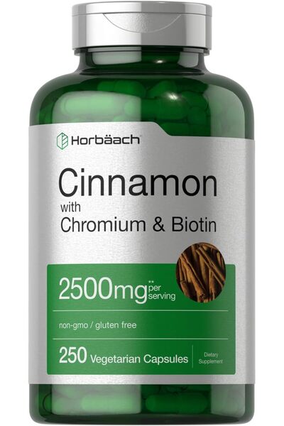 Horbaach Horbäach Cinnamon with Chromium Biotin Vegetarian 250 Capsules