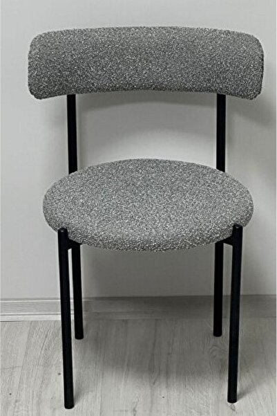 Casafun Style Tedy chair, black metal frame and legs, upholstered in Tedy fabric