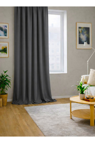 Wowlays Home Ανθρακί Βελούδινη Κουρτίνα Φόντου με Υφή Κυψελωτού Σχεδίου Exraf...