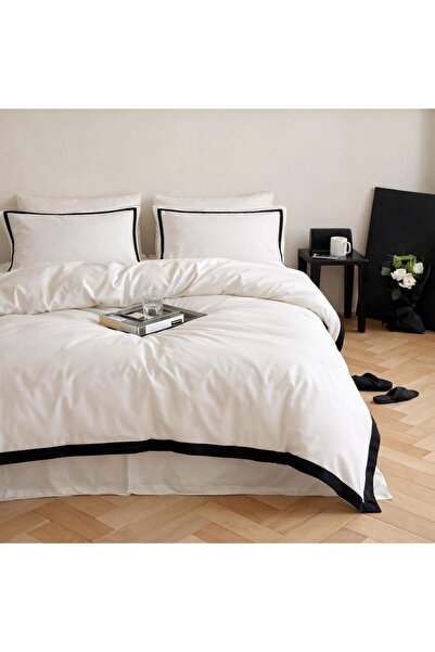 conzaliza Set de lenjerie de pat dublă cu cearșaf elastic |   Model de cadru