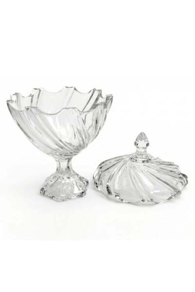 Generic Round Glass Sugar Bowl with Base - AL-11513