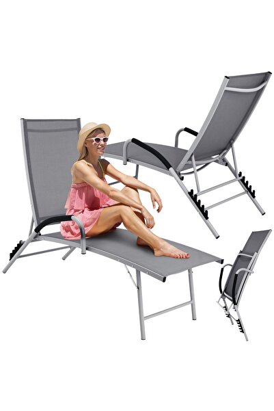 Other Șezlong de grădină pliabil din aluminiu cu spătar reglabil
