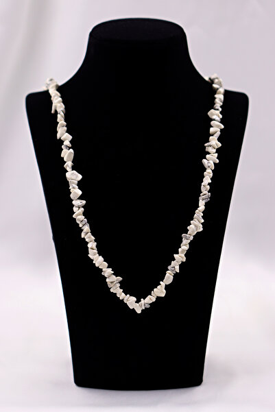 SAURACHI Howlite Stone Necklace Unshaped Natural Stone Broken Stone String