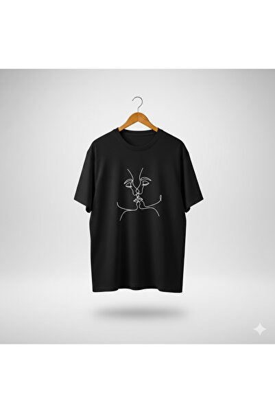 YRN COLLECTION Tricou oversize unisex din bumbac pieptănat premium, cu imprim...