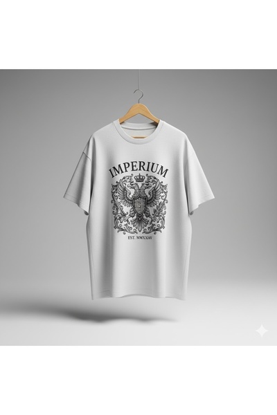 YRN COLLECTION Unisex Double-Headed Eagle Printed Premium Combed Cotton Overs...