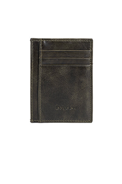 BAYDERİ Biwoly Leather Card Holder Crazy Green