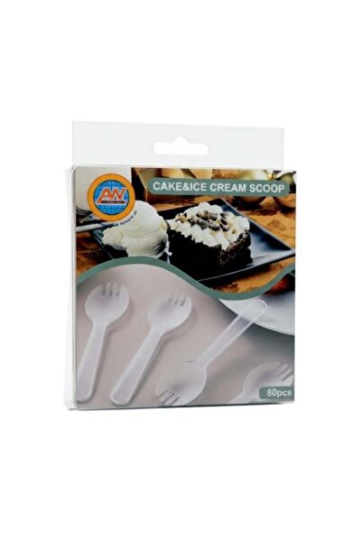 Generic شوكات حلويات بلاستيكية شفافة - 80 قطعة