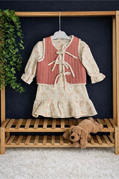 Damla Kapitone Yelekli Elbise (1-2-3-4 yaş)