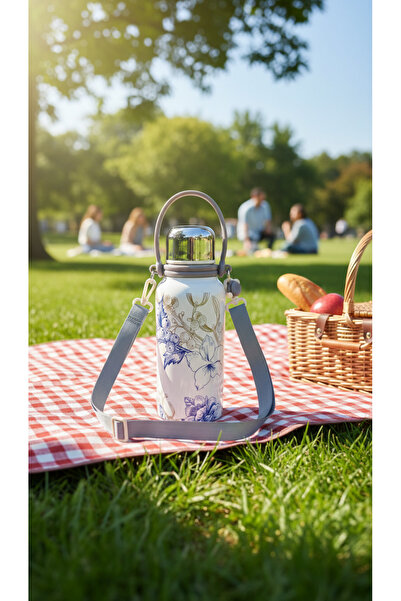 Generic A portable Thermal water bottle mug with a stylish botanical design, ...