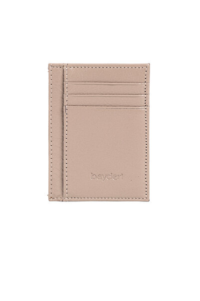 BAYDERİ Biwoly Leather Card Holder Mink