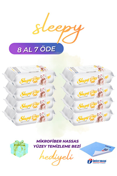 Sleepy Sensitive Islak Havlu 8 Al 7 Öde ve İntermop Hassas Yüzey Temizleme Bezi