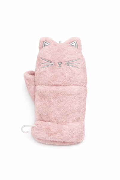 Selvira Peluş Kedi Desenli Eldiven | Kışlık Sıcak Tutan, Yumuşak, Şirin Tasar...