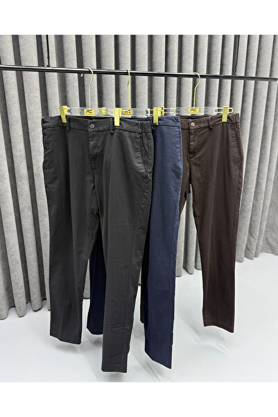 Avni Ceylan Men's Premium Straight Classic Modern Fit Fabric Trousers