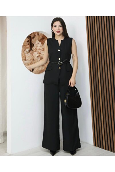 Moda Banuş Women's Fabric Suit (with Belt Gift)