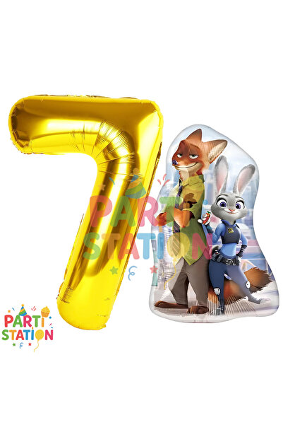 Parti Station مجموعة بالونات من الفويل بتصميم زوتوبيا للأطفال بعمر 7 سنوات | ...