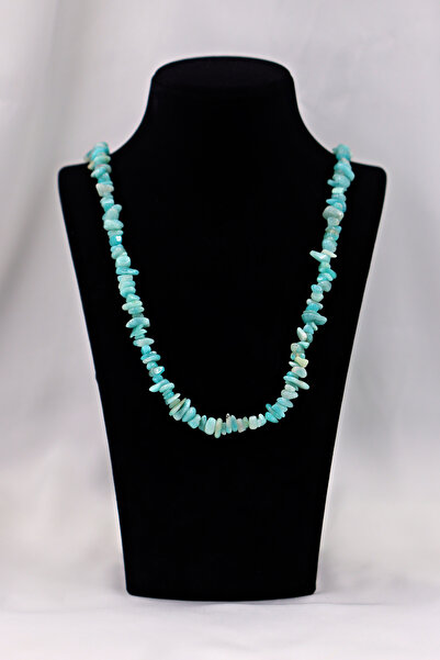 SAURACHI Amazonite Stone Necklace Unshaped Natural Stone Broken Stone String