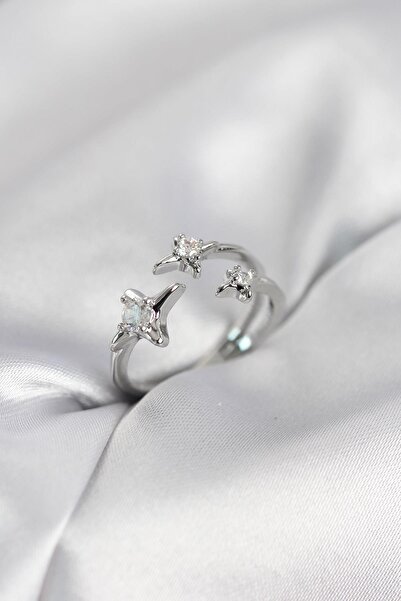 Inure Jewelry Minimal Polar Star Model Silver Color Women's Ring