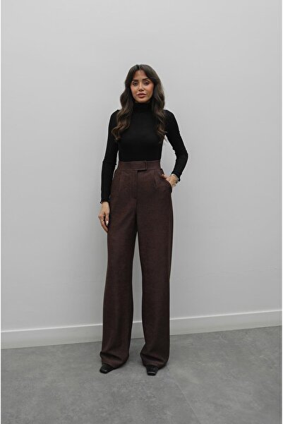 Havoş Brown Corduroy Pants with Hook and Loop Fastening