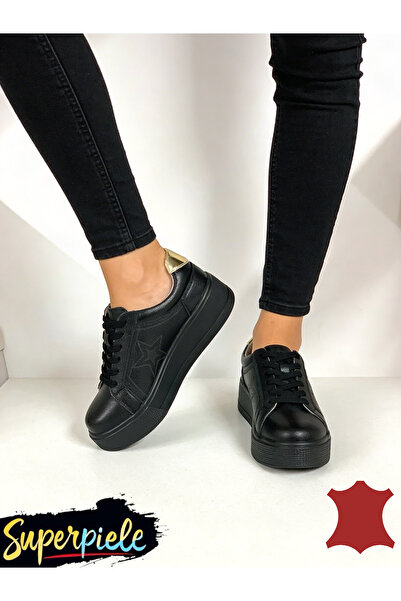 ANGEL BLUE Women's sneakers made of Genuine Leather with a 5.5 cm thick sole ...