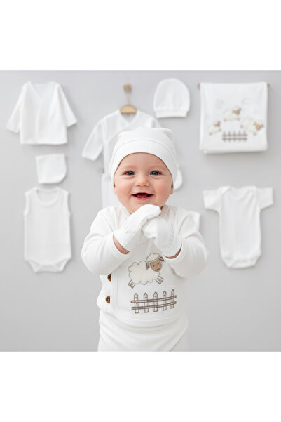 milay's life home collections طقم زيبين للأطفال من 0-3 أشهر، مطرز بالخروف، 10...