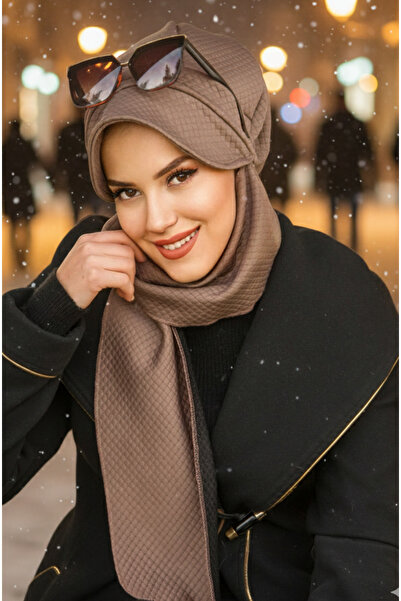 Aişe tesettür Pălărie Hijab cu eșarfă matlasată din nurcă