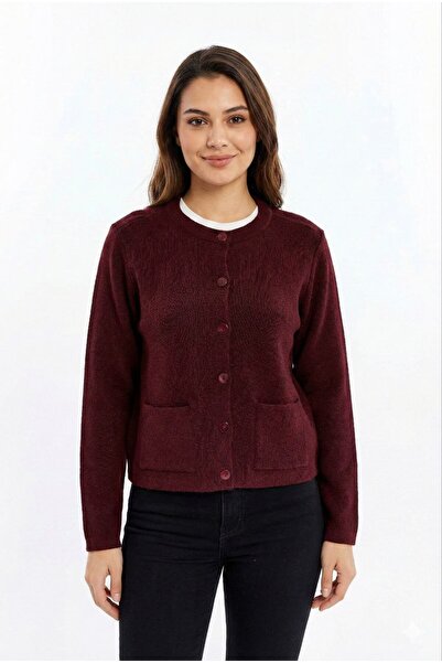 DALİAYILDIZ Women's Cardigan Long Sleeve Buttoned Knitwear