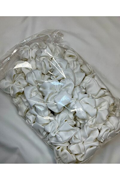 D&GSEWİNGSHOP BEYAZ SATEN TOPTAN 20'Lİ LASTİK/SİMİT TOKA