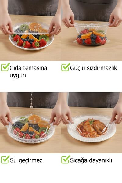 Özlem Toys 100 Pieces of Practical Flexible Elastic Food Storage Caps – for P...