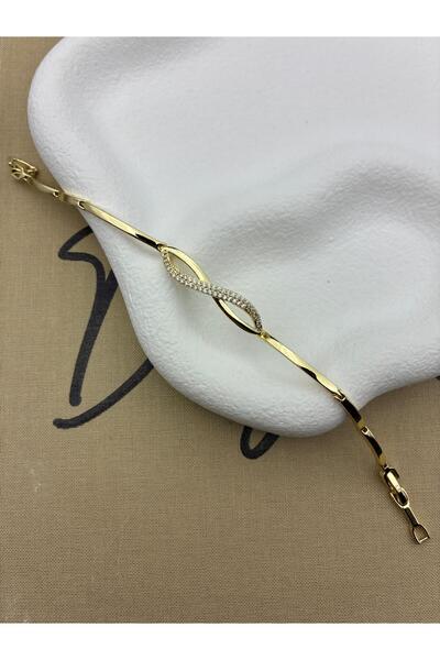 Hedef Bijuteri 14K Gold Renk Sonsuzluk Detaylı İnce Bileklik CM97